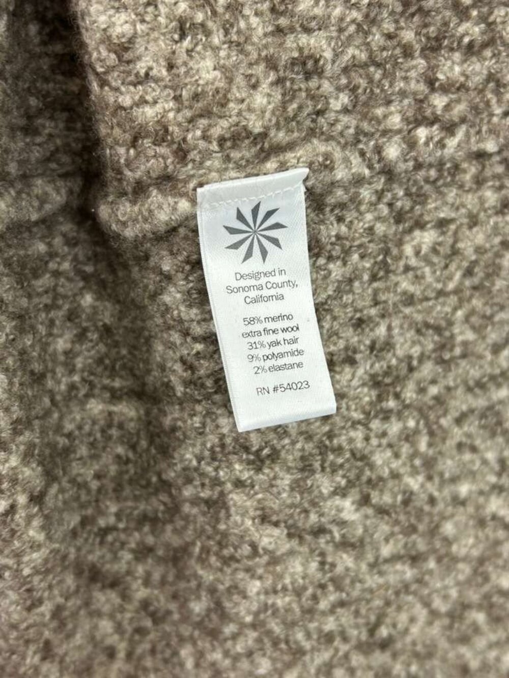 Athleta Women's Size S/M Sleeveless Merino Wool Blend Brown Cardigan Ribbed Hem - Picture 6 of 14